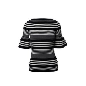 Pre Loved Ralph Lauren Vintage Striped Knit Top Bell Sleeves Women black print